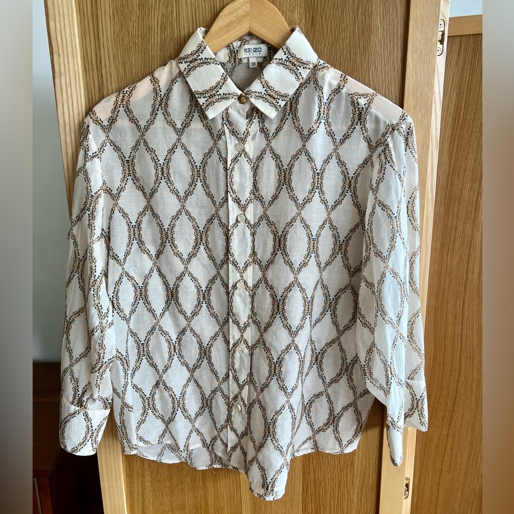 Vintage Kenzo semi-sheer shirt in size S